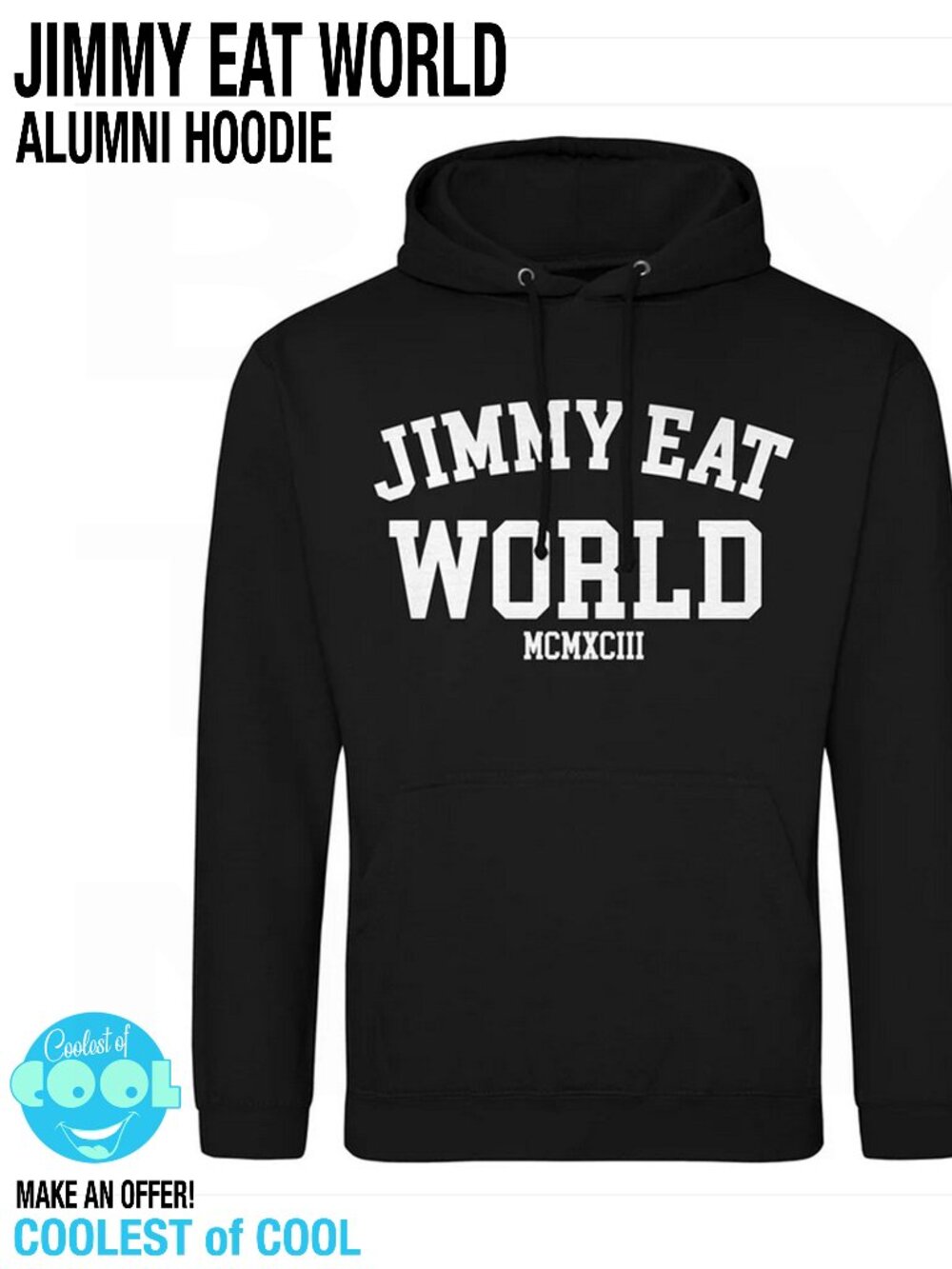 Jimmy Eat World Alumni Hoodie mens 2XL official Merch 93 Numerals Bleed American